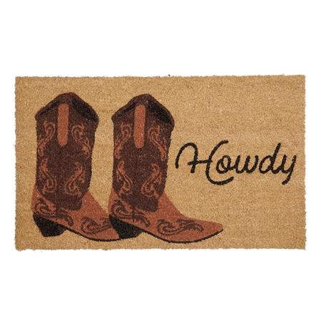 Howdy with Boots Entrance Mat